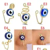 Nose Rings & Studs Nose Cuff Spiral Fake Piercing Ring Evil Eye Copper Ear Hoop Septum Clip Nariz Non-Piercing Stud Jewelry Dhgarden Dhows
