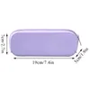 Macaron Color Silicone Pencil Case Cute Stationery Organizer Pouch School Supplies Simple Student Large Capacity Bag