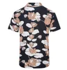 Herren-T-Shirts Designer Luxusdesigner 2023 Sommer lässige Hemden Europa Männer Hawaii Beach T-Shirt Halsblock Blume Rotgrün Streifen Druck T-Shirt A9JH Snot