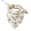 Bibs Burp Cloths New Muslin Baby Bibs 100% Organic Cotton Bibs Soft Baberos Bebes Animal Bandana Infant Smock Burp Cloth Feeding Saliva TowelL231108