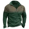 Hoodies masculinos retro moletom para homem quarto zip up lapela manga longa polo sweetshirts étnico ocidental pulôver leve harajuku