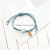 Kette Farbe Handgestrickt Kawaii Keramik Glückskatze Charme Seil Armbänder Quaste Perlen Für Frauen Japanischen Stil Modeschmuck Dhueh