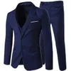 Ternos masculinos Blazers Blazer Colete Calças Business Gentleman 3 Suit Pieces Define / Noivo Casamento Clássico Sólido Slim Vestido Homens High End Jacket Calças 231109