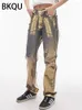 Kadın kot pantolon, gevşek geniş bacak denim pantolon sokak kıyafeti harajuku vintage metalik yüksek bel düz kadın 2023 Sonbahar
