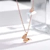 Choker Fashion Butterfly Chain Necklace Female Gold Color Stainless Steel Animal Charm For Women Jewelry Gift