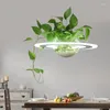 Lampy wiszące roślinę Lampa LED Nowoczesne nordyckie oprawę oświetlenia wisząca planeta jadalnia wewnętrzna kawiarnia dekoracja dekoracji zawieszenia