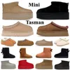 uggss ugglie Tasman Ultra Mini laarzen pantoffels Designer dames Australisch kastanjebont Zwarte schapenvacht Tazz Mules platformlaars Australie Suede Winter Enkel 35-42