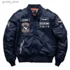 Jaquetas Masculinas Outono Inverno Bomber Jaqueta Masculina Força Aérea MA 1 Tanque Bordado Jaqueta Militar de Beisebol Uniforme Tamanho Grande Casaco Ferramental Q231109