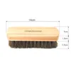 100% brosse à chaussures en crin de cheval vernis en cuir naturel véritable crin de cheval outil de polissage doux brosse de nettoyage pour botte en daim nubuck tt0408