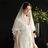 Voiles De Mariée NZUK Perles Voile De Mariage Tulle Élégant Perlé Fête Avec Peigne Mariage Accessoirres