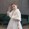 Coat Kids Princess Thicken Plush Wraps Shawl Flower Girls Long Sleeve Bolero Shrug Cape Wedding Birthday Party Jacket 231108