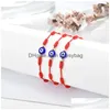 Charm Bracelets Wholesale Evil Eye Bracelet 7 Knots Lucky Bracelets Blessed String Mother Father Baby Kid Family Protection Jewelry Dr Dhjf9