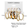 Серьги-кольца IFKM с жемчугом и леопардовым принтом, висячий комплект, акрил золотого цвета для женщин, модные ювелирные изделия с бабочкой