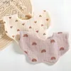 Bibs Burp Cloths 6 Layers of Cotton Gause Baby Bibs Flower Newborn Bib Infant Burp Cloths Bandana Scarf for Girl Boy Feeding Saliva TowelL231108