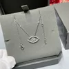 dupe brand top quality 925 sterling silver rhinestone AB set eye pendant necklace bracelet earrings trendy jewelry set for women