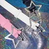 Belts Y2K Pink Leather Elastic Rhinestone Star Buckle Belt Binding Embellished Waistband Pentagram Retro Bride Decoration Accessories