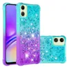 Bling flytande två-ton kvicksand flytande fodral flytande gradient glitter gnistrande mjuk tpu täckning chocksäker för google pixel 9 8 pro 8a 7a moto g 5g play power 2024 rent