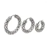 Boucles d'oreilles en gros mode personnalisé plat chaîne boucle d'oreille titane acier inoxydable boucle ronde bijoux cadeau