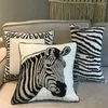 Kussenborduuromslag boho zebra geborduurde home decor aangepaste sizecolor 45x45cm/40 cmr