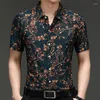 Herrklänningskjortor tryckt för män kläder camisa maskulina blusa ropa camisas de hombre kemise homme roupas masculinas korta ärm toppar