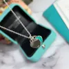 necklace 925 silver pendant necklaces female jewelry exquisite craftsmanship with official classic double blue heart Luxury designer Bracelet