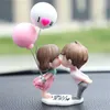 Interior Decorations Cute toon Couples Decoration Romantic Figurines Balloon Lovers Anime Car Accessories Ornament Birthday Gift AA230407