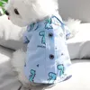 Cartoon Dog Apparel Blue Dinosaur Dog Shirt Teddy Bichon Cardigan Puppy Pullover Summer Desse Modieuze hondenkleding