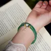 Bangle 2Pcs/Set Natural Imitation Jade Bangles Women's Ancient Style Glass BraceletsBangle