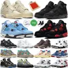 4 Buty do koszykówki Military Black Cat 4s White Oreo Midnight Navy Fire Red Cement Mężczyźni Kobiety Sail University Blue Thunder Infrared Bred pine green Mens Trainer