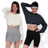 Active Shirts Autumn Women Round Neck Sports T-shirt Loose Long Sleeve Yoga Fitness Running Crop Tops High-quality Workout XS-XL