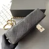 크로스 바디 디자이너 가방 품질 고전 클래식 퀼트 더블 플랩 가방 30cm 디자이너 검은 지갑 여성 진짜 가죽 캐비어 램 스킨 핸드백 럭셔리 어깨 체인