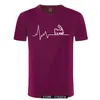 Erkek Tişörtleri Kalp Atışı Demiryolu Gömlek Erkekler Komik Tren Yaz Kısa Kollu Tişörtler Camisetas Giyim