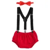 Clothing Sets Baby Boys First Birthday Outfit Cake Smash Strap Clip Bow Tie Stage Performance Daily Wear PP Pants 230407