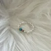 Cluster Anneaux VENTFILLE 925 Bague En Argent Pour Femmes Fille Bleu Cristal Turquoise Givré Rétro Élégant Bijoux Cadeau D'anniversaire Dropship En Gros