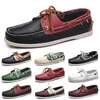 Gai Casual Shoes Men Białe tanie srebrne wypoczynek Taupes DLives Brązowy szary zielony zielony spacery Niski miękki skórzany, mens