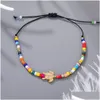 Perlen handgemachte geflochtene böse blaue Augenstränge Armbandkette Elefant Baum des Lebens Charme Regenbogen Rocailles Perlen Armbänder für Wo Dhgarden Dhcmi