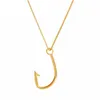 Kedjor minimalistisk gyllene krok kreativ halsband rostfritt stål unikt nautiska sidosmycken halsband