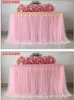 Table Skirt Fluffy Gauze Wedding Decoration Sign-In Waist Skirting Birthday Party Welcome