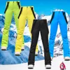 Skiing BIB Pants Ski Pants Women Thicken Windproof Waterproof Winter Snow Pants Outdoor Sports Snowboarding Warm Breathable Overalls 231107