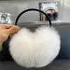 Ear Muffs luksusowy lis futra futra naturalny ciepły lis futra futra urocze, ponadwymiarowe puszyste oryginalne lis futra nausznik