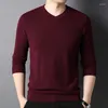 Suéteres para hombres MACROSE para hombre de invierno de punto con cuello en V con cuello en V Jersey Sólido Casua Prendas de punto Ropa para hombres