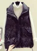 Gilet da donna Autunno Inverno Paillettes Gilet Gilet Moda Casual Media Lunghezza 2023 Giacca con maniche grandi con tasca da donna