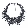 Choker vintage Lady's Leaf Rhinestone Necklace Party benben kedja