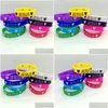 Arts And Crafts Jesus Heart Sile Bracelet 100Pcs/Lot Mens Womens Wristband Elastic Friendship Cuff 9 Colors Party Gift Jewelry Drop Dhsig