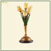 Table Lamps Flowers Green Leaves Lamp Vintage Personality Glass Desk Living Room Bedroom Bedside Art Deco Light