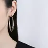 Hoop Earrings Exaggerated Geometric Big Circle Copper Earring For Women Fashion Simple Round Jewelry 60/70/80mm Aretes De Mujer