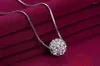 Pendentifs vendre conception Simple une boule de strass 925 en argent Sterling dames chaîne courte colliers Anti-allergique goutte femmes