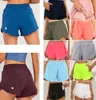 LU-0160 Abiti da yoga da donna Pantaloncini a vita alta Pantaloni corti da esercizio Abbigliamento fitness Ragazze che corrono Abbigliamento sportivo elastico per adulti Foderato fgyd