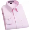 Chemises habillées pour hommes chemise rayée à manches longues coupe ample affaires décontractée sans fer