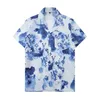 Nya mode Hawaii Floral Print Beach Shirts Men's Designer Silk Bowling Shirt Casual Hawaiian Shirts Men Summer Blus Short Sleeve Loose